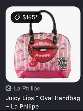 Pink Juicy Lips Oval Handbag